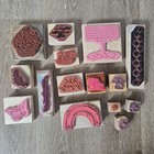 Vintage Wood Mounted Rubber Stamp Lot Of 15 Mixed Themes