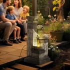 4-tier 33 5  Outdoor Waterfall Fountain With Led Lights  Pump