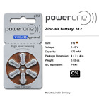 Power One Size 312 P312 Pr41 1 45v Hearing Aid Batteries  60 Cells  Fresh Dates