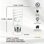 E26 Base 13w 2700k 900lm Cfl Light Bulbs  T2 Spiral  60watt Equivalent  Soft Whi
