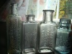 Antique 7 Piece Embossed Mixed Medicine 1890 s Bottle Lot