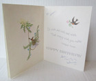 Birds Wishing Well Vintage Hallmark Birthday Greeting Card 1970 s Os25