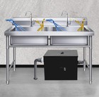 Commercial Grease Interceptor Grease Trap 20 Lbs 2 2 Gpm Carbon Steel W  Filter