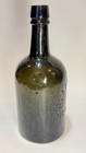 Clarke   White New York Antique Embossed Black Glass Bottle 9 5  X 3 5 
