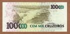 Brazil Banknote 100 Cruzeiros Reais On 100000 Cruzeiros - Unc - 1993