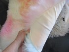 Pottery Barn Teen Tie Dye Sheepskin 18  Pillow Cover Photo Shoot Sample