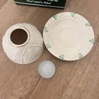 Belleek Ireland Porcelain Shamrock Cathedral Night Light Tea Light Candle Holder