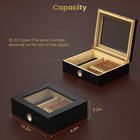 30 Cigar Humidor Glasstop Cedar Cigar Box With Humidifier   Hygrometer   Drawer