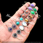 Sunstone   Mix Gemstone 5pair Earrings Lot 925 Sterling Silver Plated Jewellery