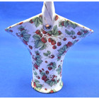 Porcelain Strawberry Chintz Basket 9 5  Tall Formalities By Baum Brothers 