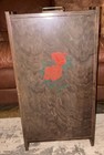 Vintage Large Portable Wood Folding Sewing Spool Thread Cabinet Case Rack