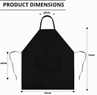 Solid Cooking Kitchen Restaurant Bib Apron Unisex Dress Black With 2 Pocket 1-4
