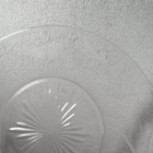 Vintage Clear Etched Glass Salad Dessert Plate Floral Wheat Sunburst 7 5 Inch