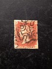 Queen Victoria Gb Penny Red Sg 8 Maltese Cross With No 9 Used 4 Margins Vf