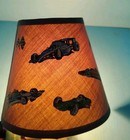 Vintage Kids Race Car Lamp Shade Blue Night Light Colorful Formula Cars Nursery