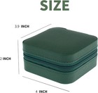 Small Travel Jewelry Box Case Organizer Mirror Portable Pu Leather Green Gift