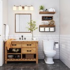Qeeig    bathroom Shelves Over Toilet - Paper Storage Wall Mounted Farmhouse Dec