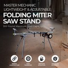 Master Mechanic Lightweight Adjustable Folding Miter Saw Stand W wheels  Black