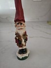 Vtg 1992 Wood World Gnome Santa Claus 8 5  Tall Hat Wooden Figure Statue Decor