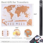 Xl Deluxe Scratch Off Map Of The World - Us States Outlined 34 6   x22 8   