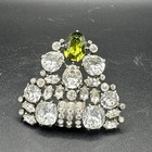 Eisenberg Original Big Rhinestone Drop Dress Fur Clip Super Rare  signed 