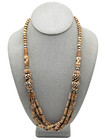 Vintage Boho Tribal Carved Bovine Bone Bead Statement Necklace 25  Handmade
