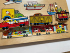 Vintage Fisher-price Puzzle Vehicles  508 Wooden Puzzle Nos  bx11
