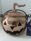 Halloween Vintage Vibe Jack O   lantern Lidded Copper Finished Candy Holder Pot