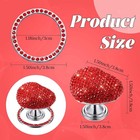 Novabright 2 Pcs Bling Push To Start Button Cover Rhinestone Car Engine Red