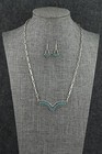 Turquoise   Sterling Silver Necklace And Earrings Set - Mildred Ukestine
