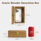Wood Decorative Box With Lid Jewelry Box  Memories Box  Keepsake Small Acacia