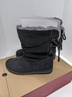 Muk Luks Black Suede Mid Winter Boots Ziggy Rodeo Water Repellent Size 6 M
