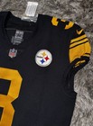 Steelers  3 Russell Wilson Team Issued 2024 Color Rush Game Jersey Payton Patch