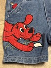 Vtg Clifford The Big Red Dog Embroidered Overalls Shorts 2t Baseball Theme Y2k