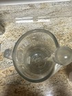 Vtg  Crystal Glass Martini Pitcher With Glass Stirrer  Applied Handle Tapered