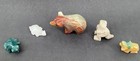 Hand Carved Stone Animal Lot Of 5 Bear Elephant T-rex Frog Turtle 1    - 2    Fetish
