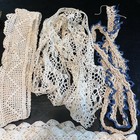 Lot Of Antique   Vintage Lace Crochet Bobbin Doll Trim Cutter Craft Sewing Scrap