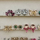 Vintage Estate Rhinestone Earrings Lot Clip On Screw Back Glass Some Signed