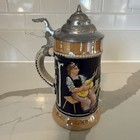 Vintage German Beer Stein With Pewter Lid  6  1 2 Inches Made In Germany