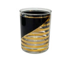Culver Glass Lowball Rocks Double Old Fashioned Whiskey Bourbon Black   Gold
