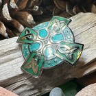 Celtic Cross Brooch Irish Ireland Scottish Scotland Religious Enamel Pewter Pin