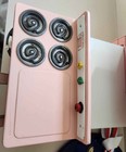 Vintage 1950s Wolverine Pink Tin Toy Kitchen Set 4pc Frigidaire Box Stove Sink