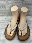 Born Sandals Shoes Women Size 10 Brown White Leather Flip Flop Thong Comfort M w