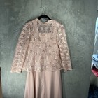 Mother Of The Bride Blush Pink Rose Chiffon Lace Dress Sz See Photos
