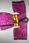 Pink Floral Kimono Robe Girls Small 3-4 Years Satin Costume Dress Up Yellow Sash