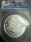 2013 2014 Anacs Sp70 Canada First Day Issue 10 Dollar Silver Coin Lot Set 999
