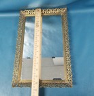 Set Of 2-vintage Style Gold Oval rectangular Vanity Mirror Trays
