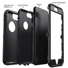 For Iphone 6 6s 7 8 Plus Case Heavy Duty Hard Rubber Cover Triple Layers Rugged