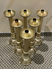 Six Brass Candlesticks - 25    - Art Deco - High Mass Set - Wonderful Condition 