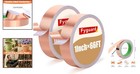 Emi Shielding Copper Foil Tape - 2 Rolls Of 1  X 65ft Adhesive For Diy Projects